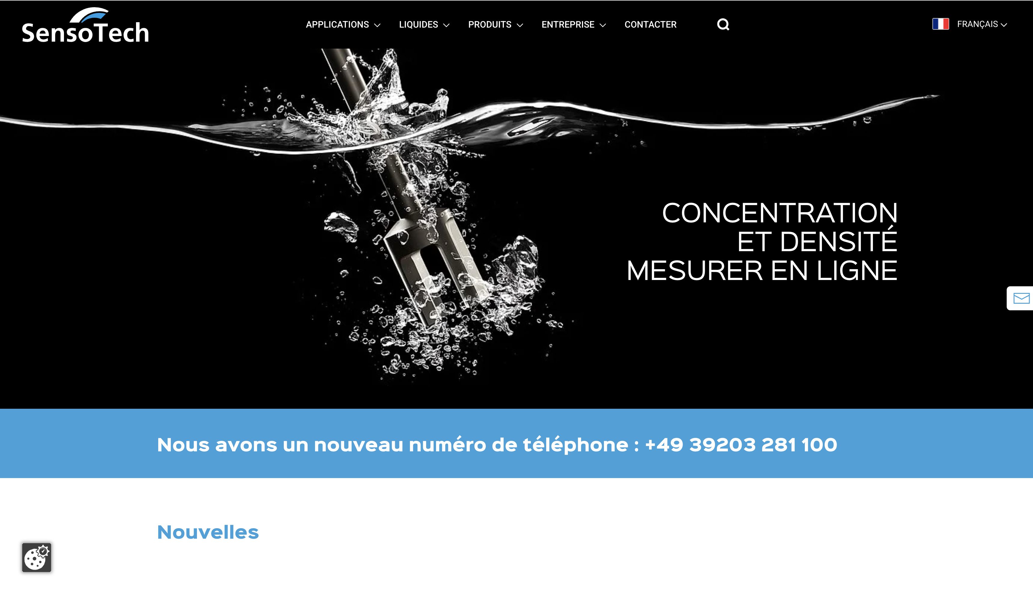 Sensotech Website Screenshot