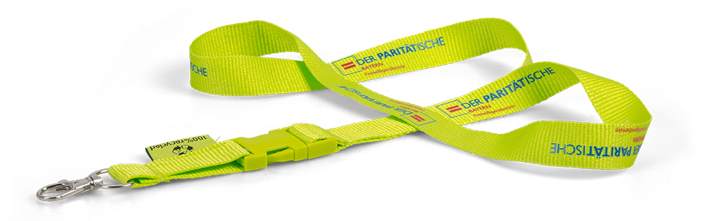 Recycled-Lanyards – Schlüsselbänder aus recyceltem Material