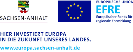 Sachsen-Anhalt Wappen und EU-Flagge